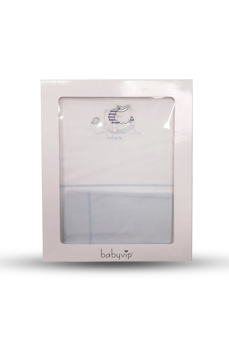 Set lenzuola 3 pezzi per carrozzina e culletta con ricamo orsetto