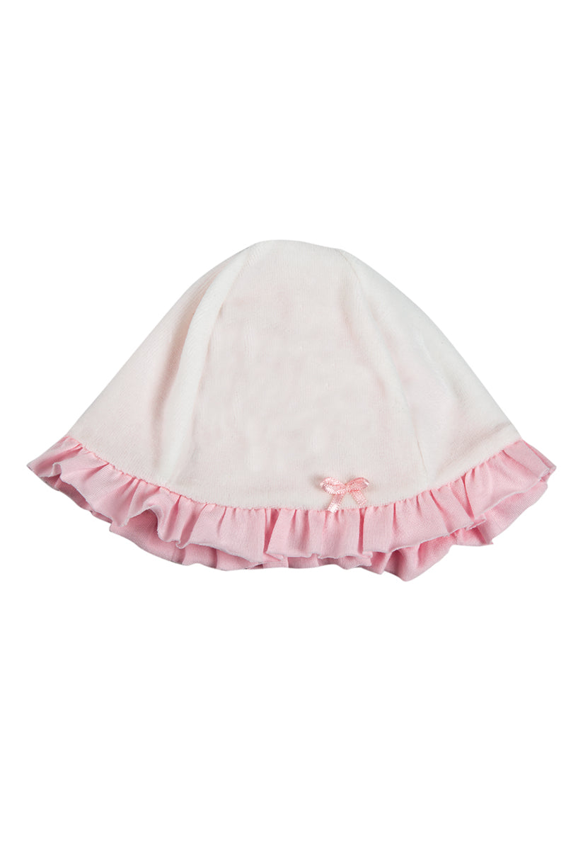 Cappellino in ciniglia con rouches