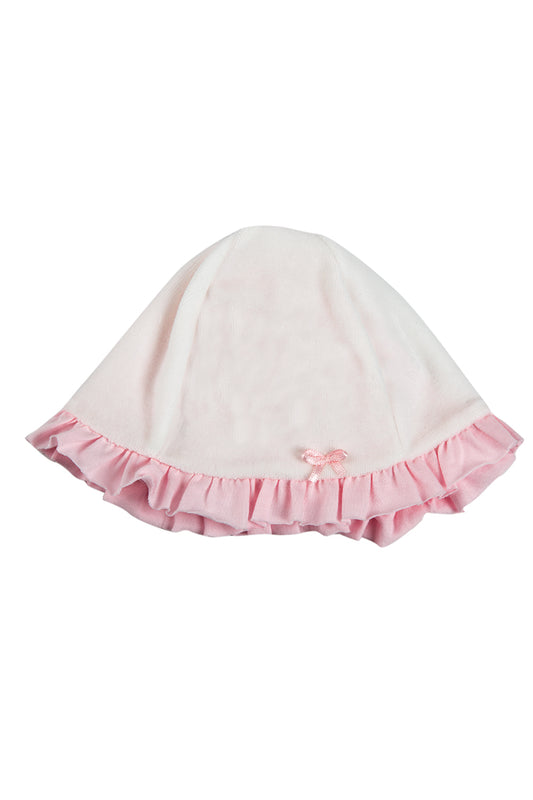 Cappellino in ciniglia con rouches