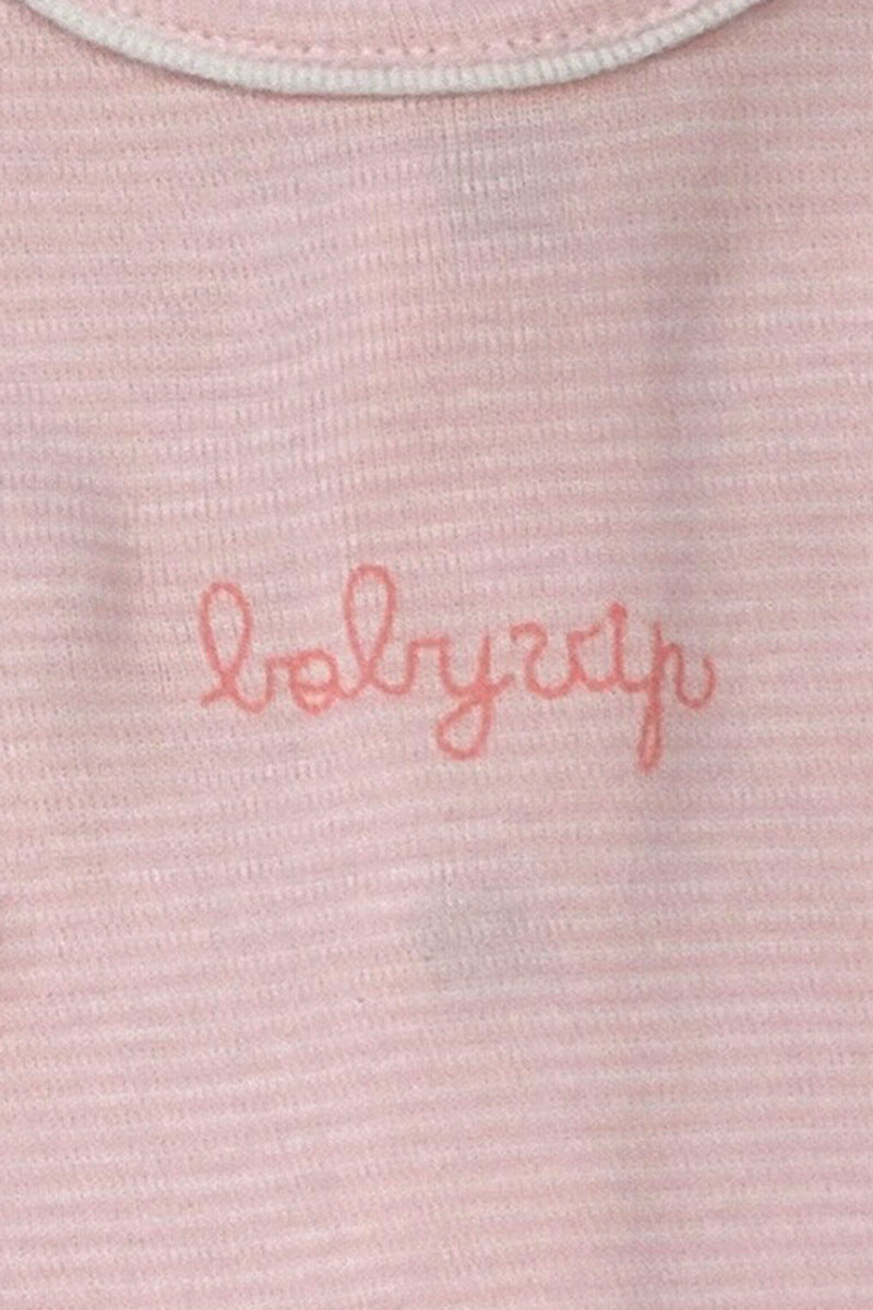 Tutina in cotone fantasia rigata con stampa