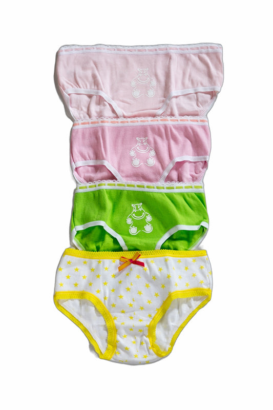 Set 4 slip bimba in cotone colori assortiti
