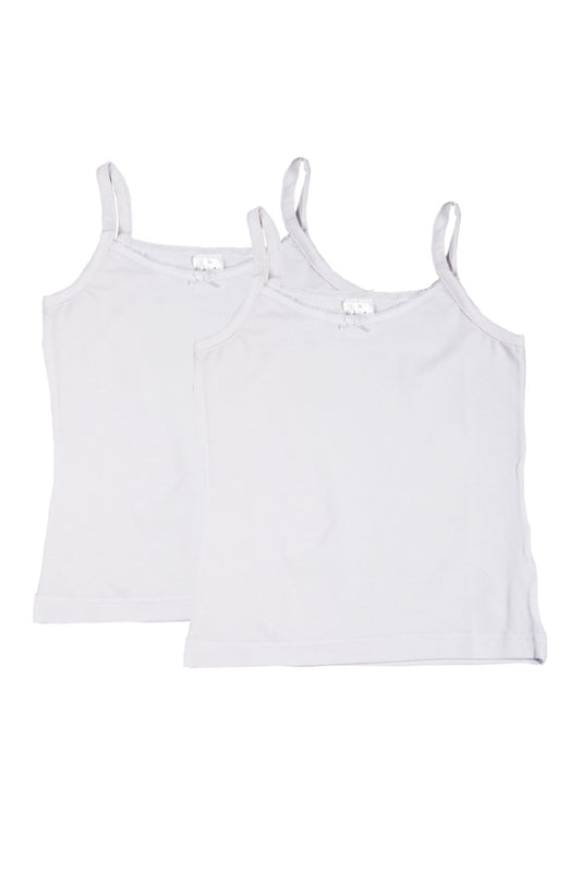 2 camiciole spalla stretta con nodino in cotone elasticizzato