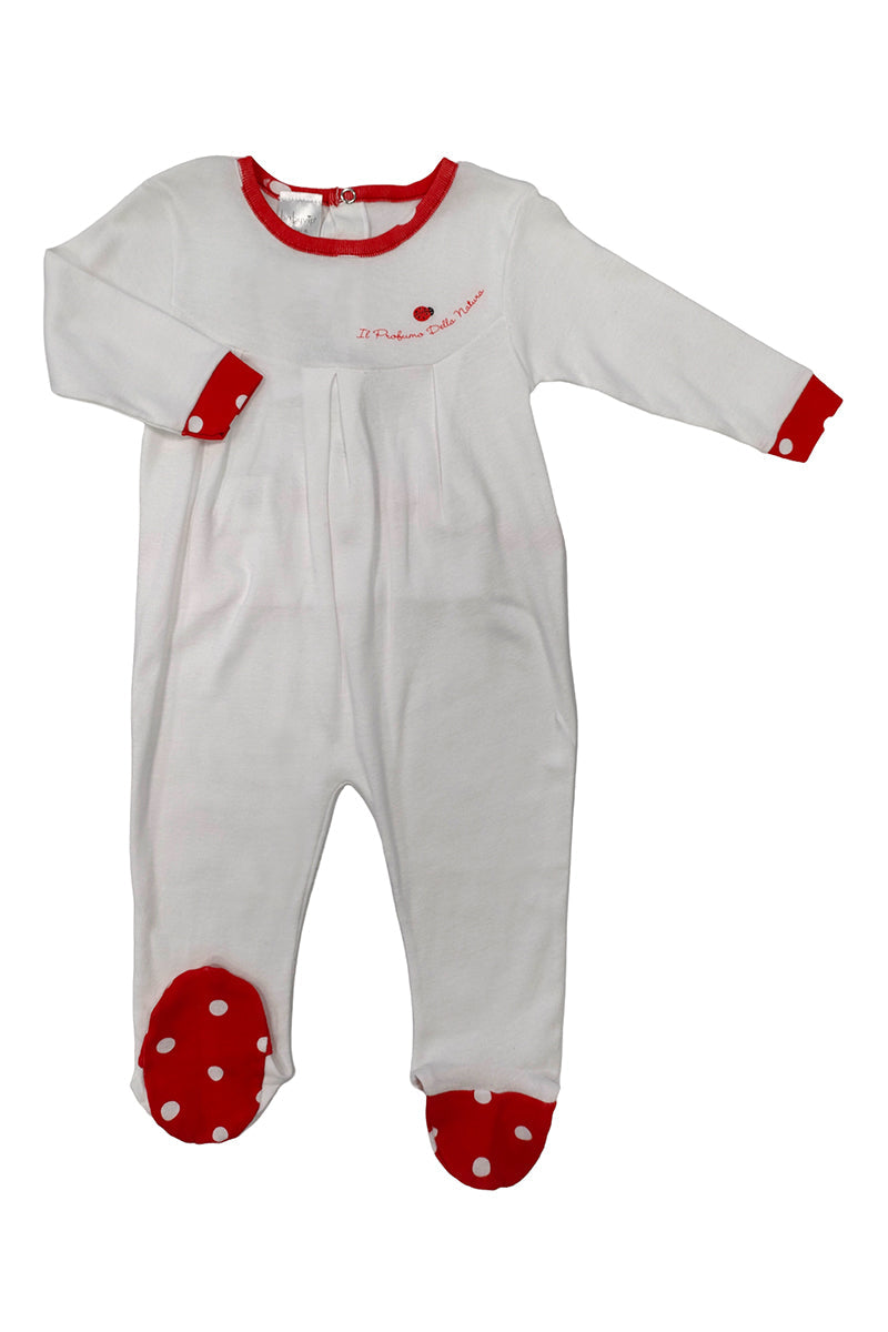 Tutina  in cotone con stampa coccinella