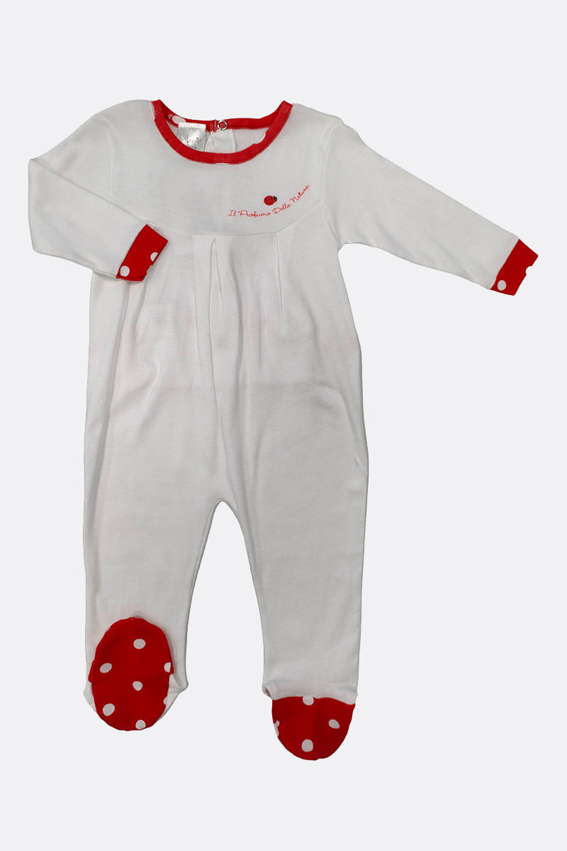 Tutina  in cotone con stampa coccinella