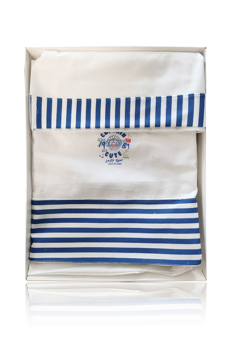 Set lenzuola 3 pezzi per carrozzina e culletta con stampa orsetto