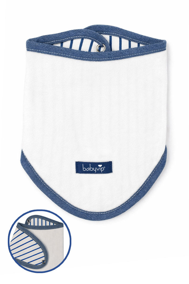 Bavaglino a bandana Babyvip in ciniglia e cotone con retro stampato