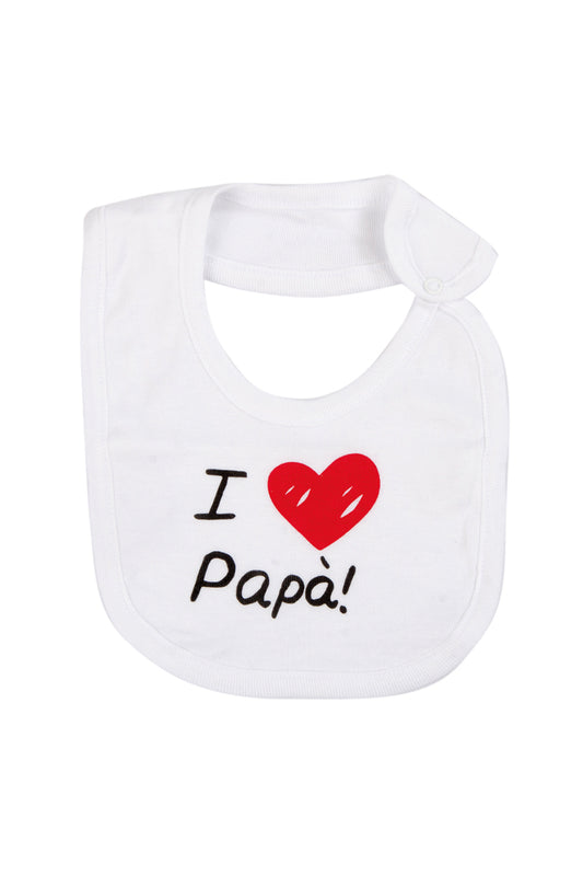 Bavetta in cotone con stampa " I love papà"