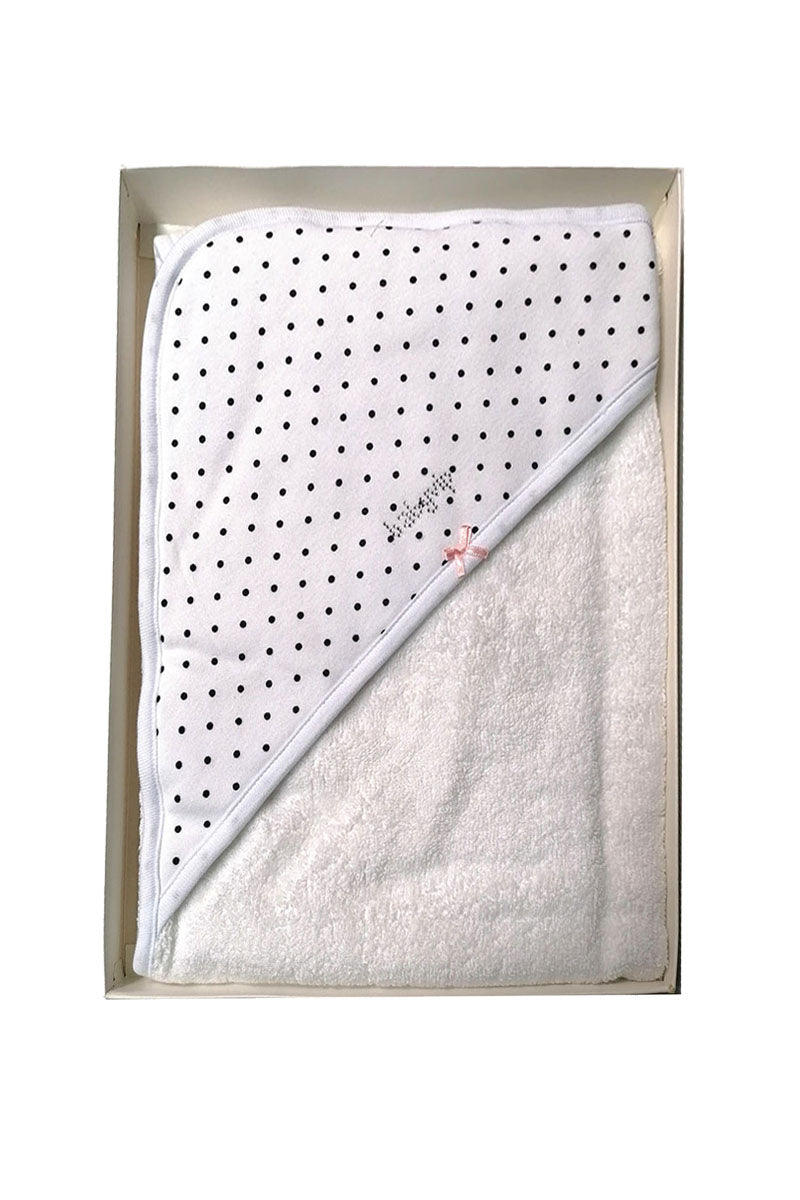Accappatoio a triangolo in spugna a pois