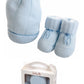 set neonato cappellino e scarpine in cotone caldo