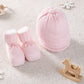 set neonato cappellino e scarpine in cotone caldo
