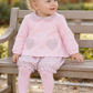 Completo 2 pezzi: Maglia in ciniglia con cuori e pantaloncino in vellutino floreale