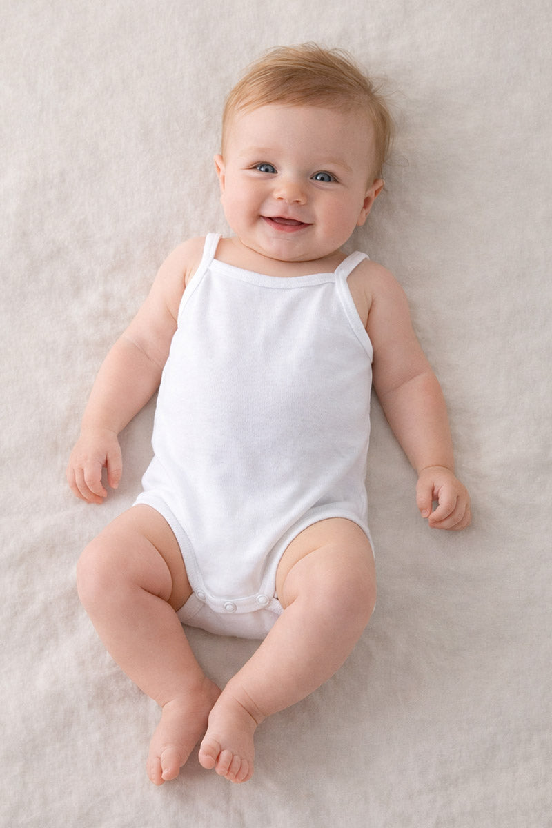 Body neonato spalla stretta in cotone filo di scozia