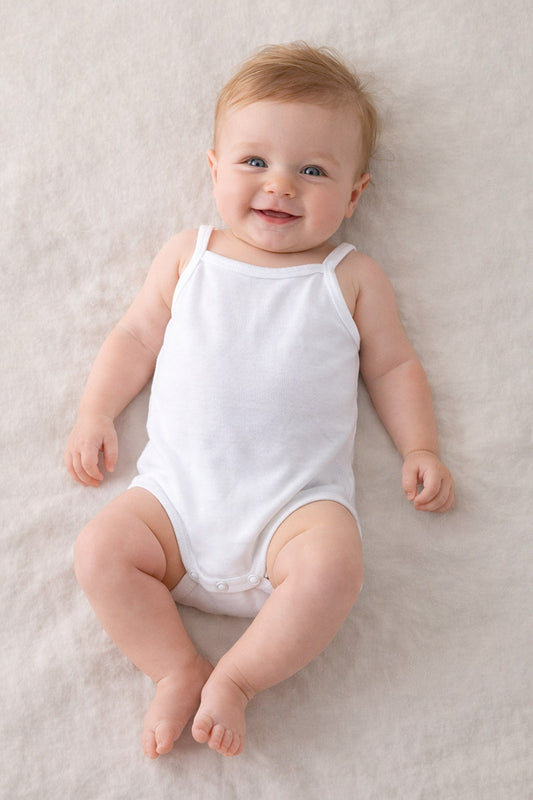 Body neonato spalla stretta in cotone filo di scozia
