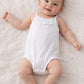 Body neonato spalla stretta in cotone filo di scozia con rouches