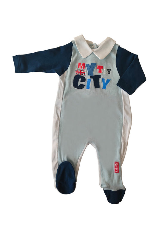 Tutina in cotone con applicazione e stampa