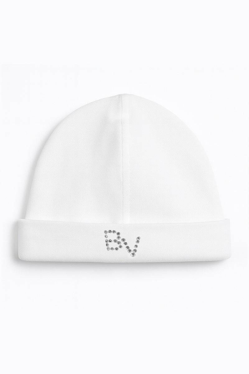 Cappellino neonato in cotone caldo con strass
