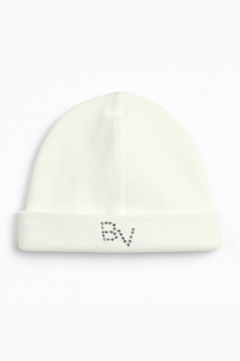 Cappellino neonato in cotone caldo con strass