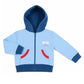 Felpa con cappuccio e tasche neonato/bimbo in cotone con stampa