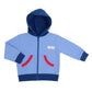 Felpa con cappuccio e tasche neonato/bimbo in cotone con stampa
