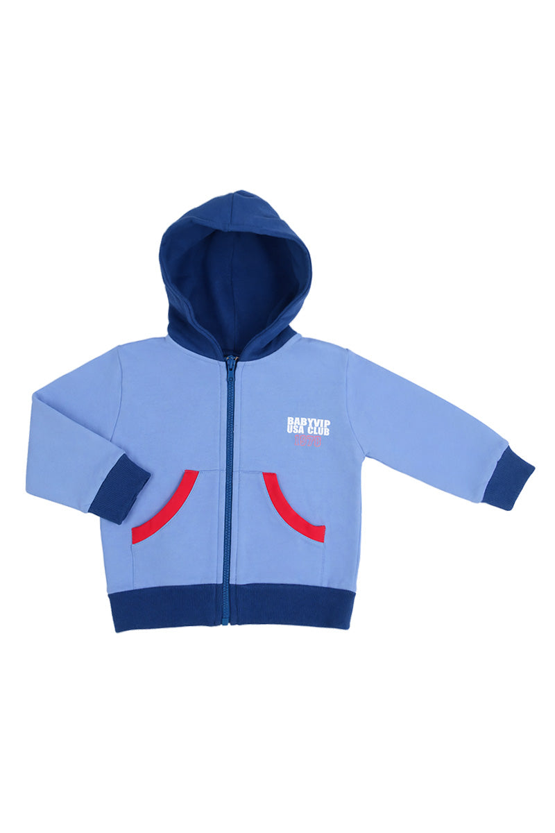 Felpa con cappuccio e tasche neonato/bimbo in cotone con stampa