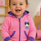 Felpa con cappuccio e tasche neonata/bimba in cotone con stampa