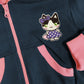 Felpa con cappuccio e tasche neonata/bimba in cotone con stampa