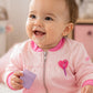 Felpa neonata/bimba in cotone elasticizzato con applicazione e stampa sul retro