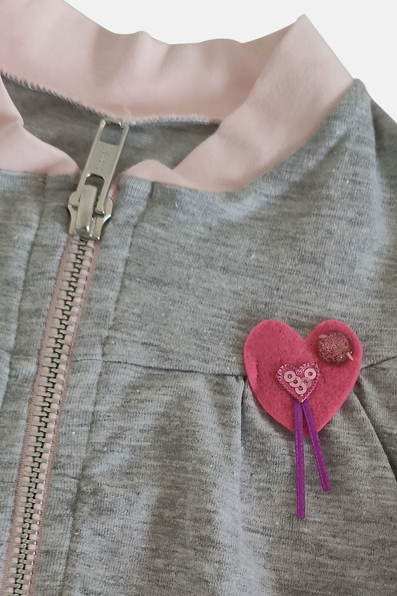 Tuta neonata/bimba in cotone elasticizzato con applicazione e stampa sul retro