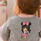 Felpa neonata/bimba in cotone elasticizzato con applicazione e stampa sul retro