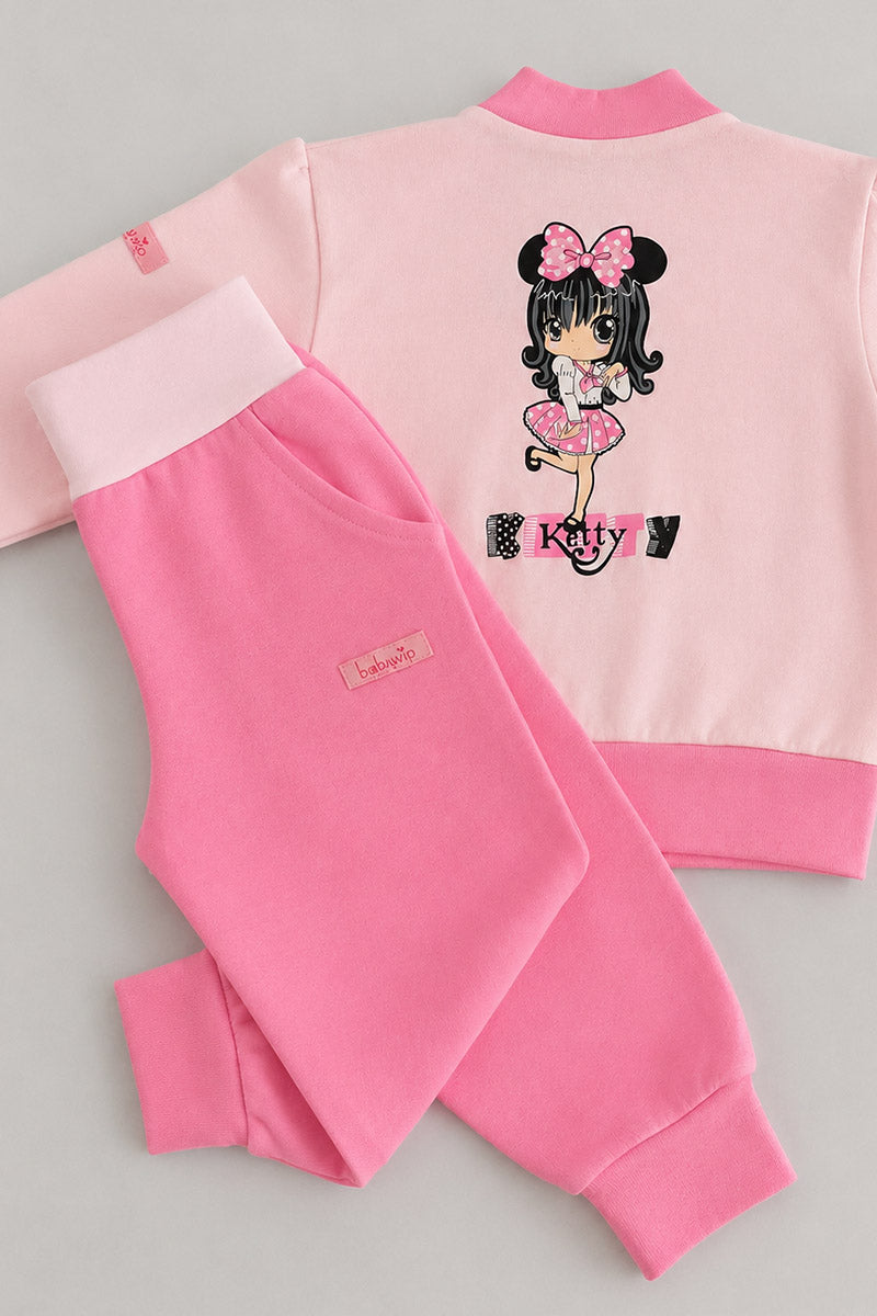Tuta neonata/bimba in cotone elasticizzato con applicazione e stampa sul retro