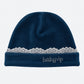 Cappellino in ciniglia con merletto e strass