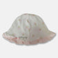 Cappellino in cotone caldo con rouches fiocchettino e scritta in strass