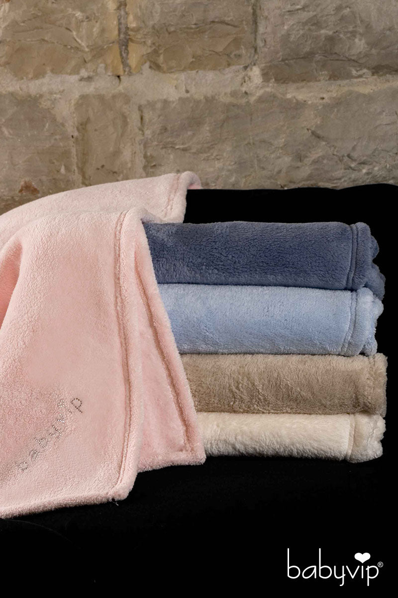 Calda coperta neonato in microfibra modello Softdream con strass