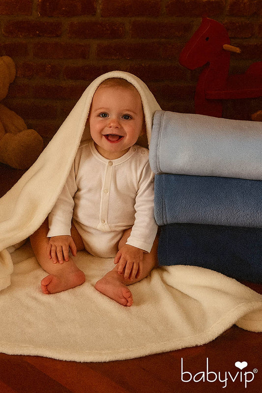 Calda coperta neonato in microfibra modello Softdream con strass