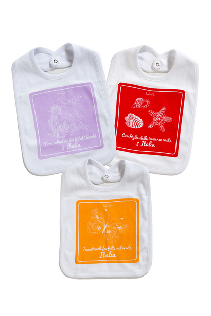 Bavette in cotone con stampe colorate assortite - 3 pezzi