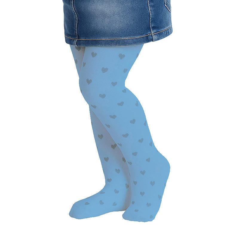 Collant bimba in micromodal 40 denari con stampa cuore glitter