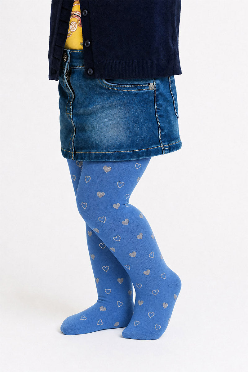 Collant bimba in micromodal 40 denari con stampa cuore glitter