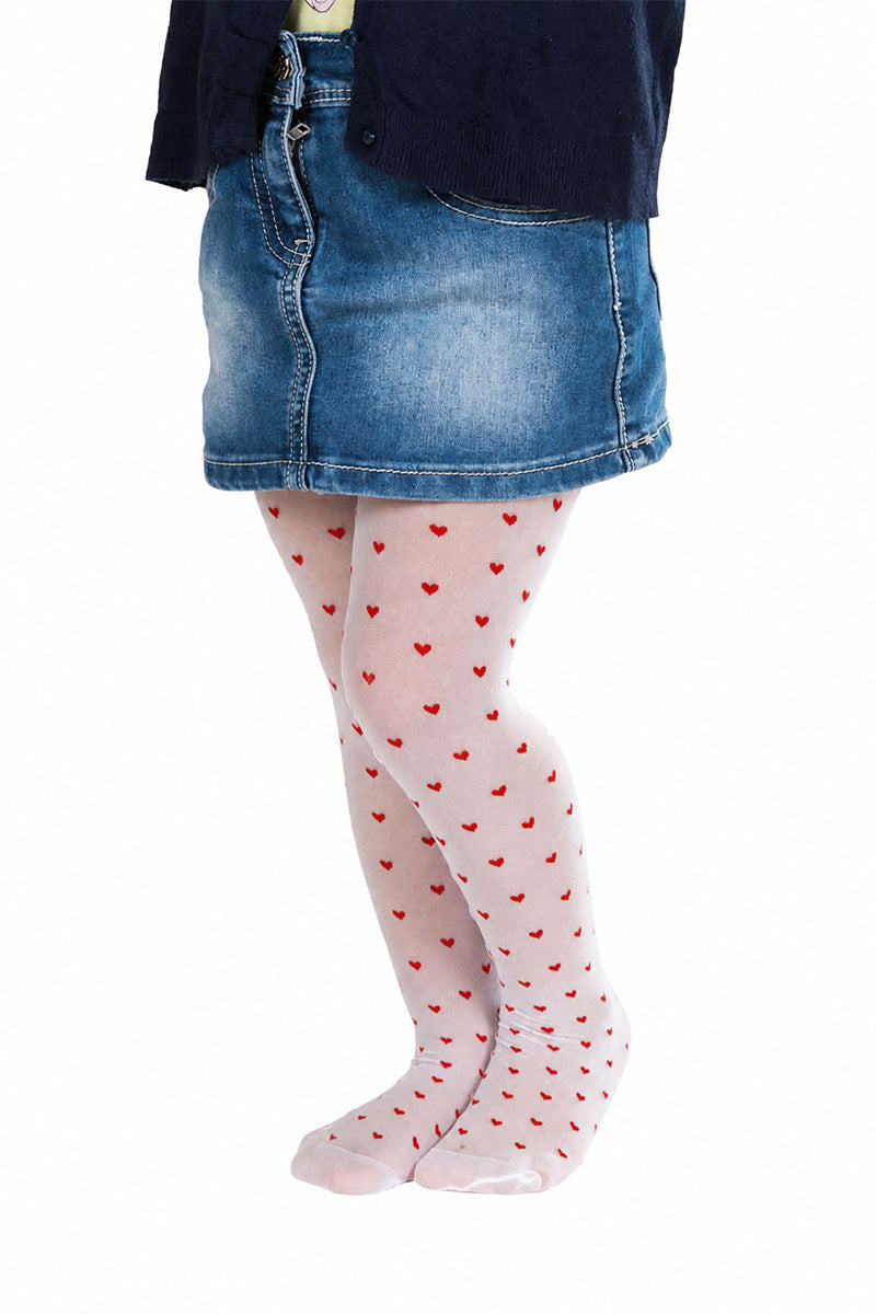 Collant bimba in micromodal 20 denari con stampa cuore