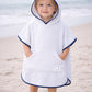 Accappatoio neonato senza maniche in cotone modello poncho con tasche