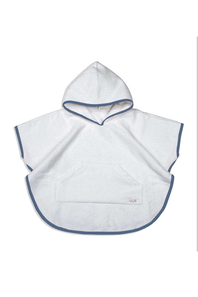 Accappatoio neonato senza maniche in cotone modello poncho con tasche
