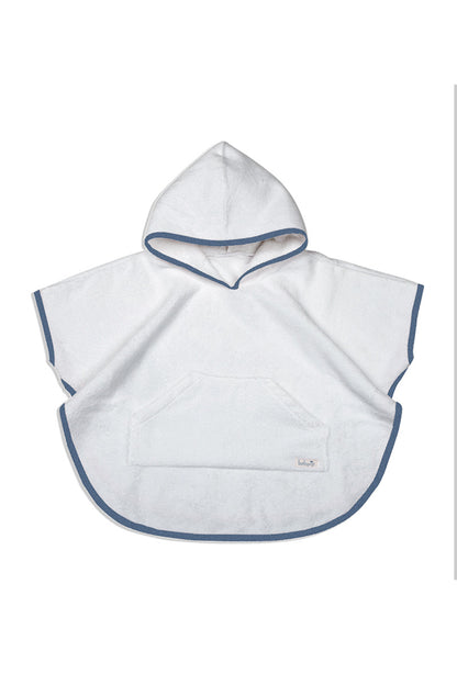 Accappatoio neonato senza maniche in cotone modello poncho con tasche