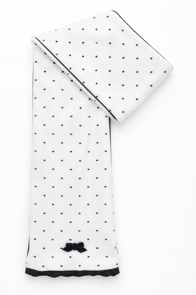 Sciarpa in cotone fantasia a pois cuori con Fiocchettino