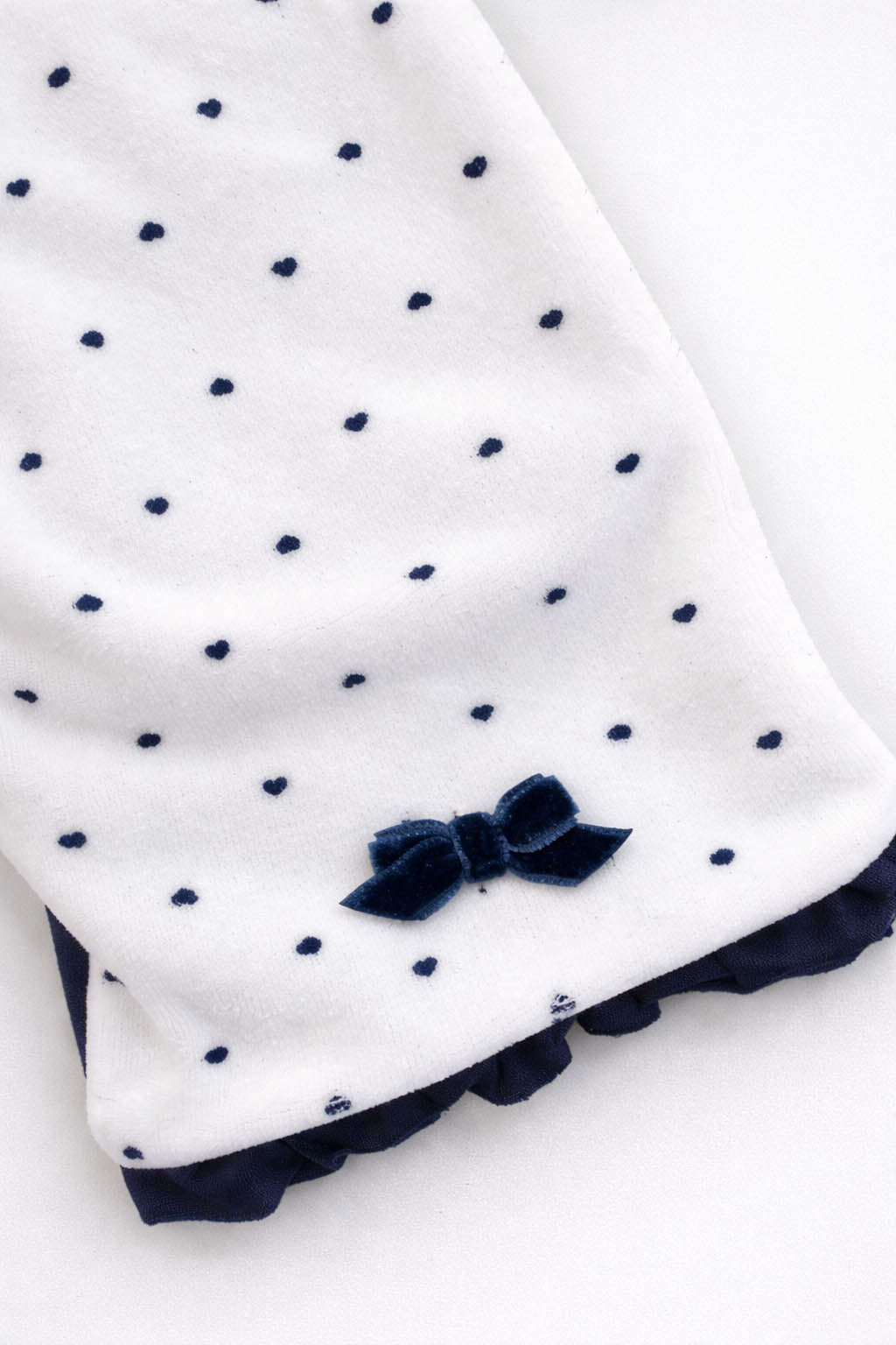 Sciarpa in cotone fantasia a pois cuori con Fiocchettino