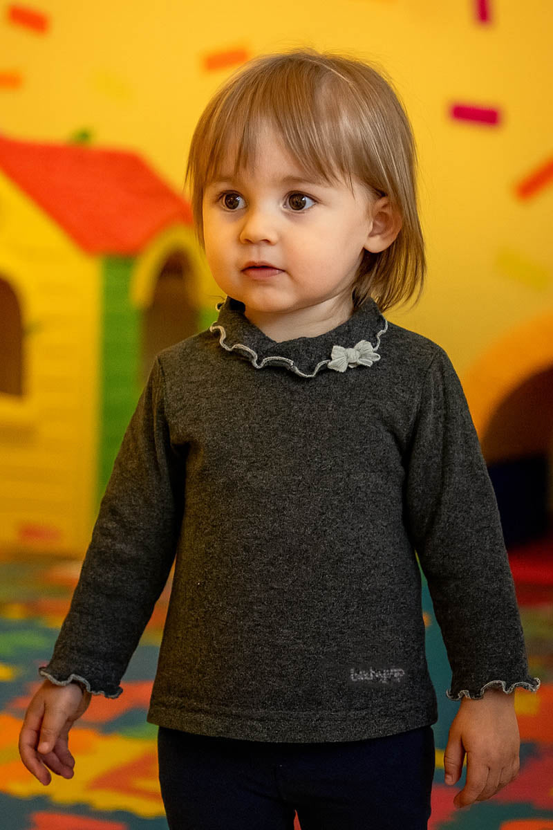 Lupetto bimba in caldo cotone con fiocchettino e strass