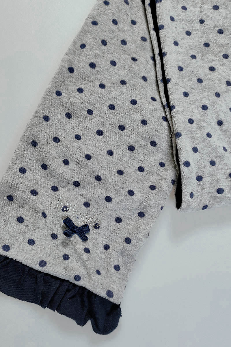 Sciarpa in cotone fantasia a pois con Fiocchettino e strass