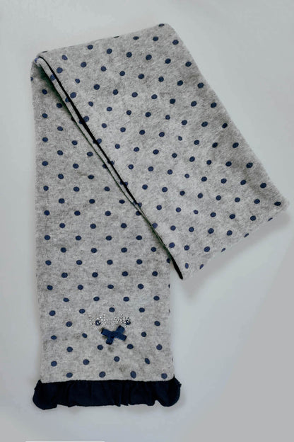 Sciarpa in cotone fantasia a pois con Fiocchettino e strass