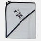 Accappatoio a triangolo in spugna con ricamo orsaetto e strass