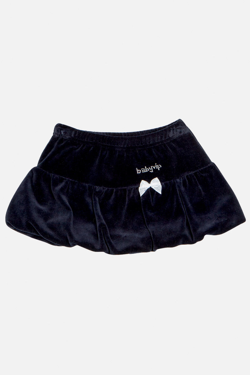 Gonnellina a palloncino in ciniglia con strass