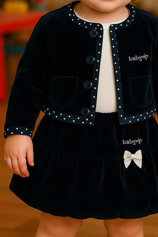 Gonnellina a palloncino in ciniglia con strass