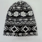 Cappellino con sciarpa in cotone con fantasia geometrica astratta